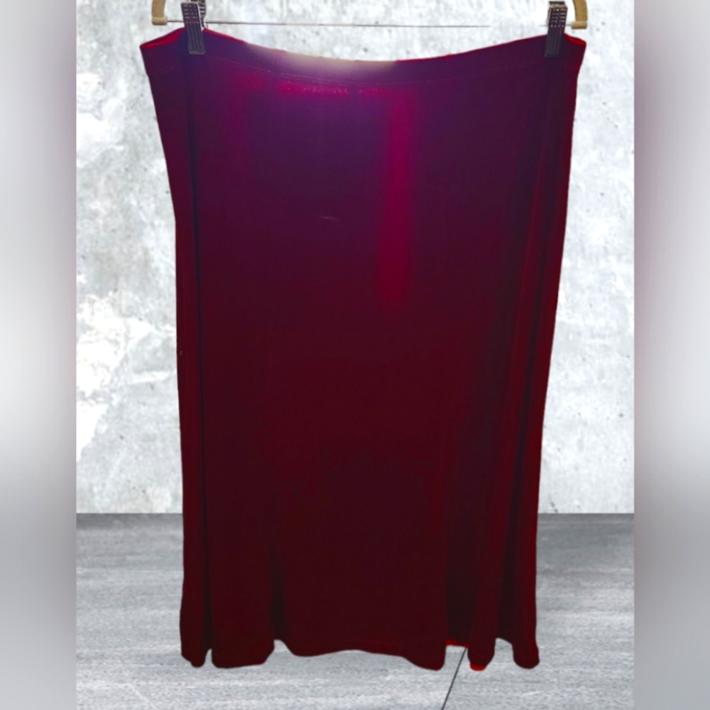 NWT Vintage White Stag red velvet velour stretch waist maxi skirt women'…